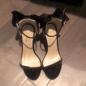 Strappy Black Bow Heels